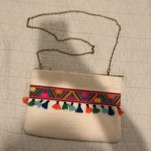 🚀NWOT Crossbody with Colorful tassels
